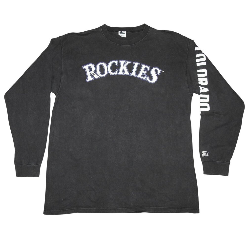 Vintage 90s Colorado Rockies Starter Long Sleeve T-Shirt Men's Large Made in USA